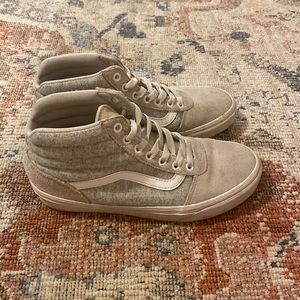 Vans high top sneakers neutral cream color